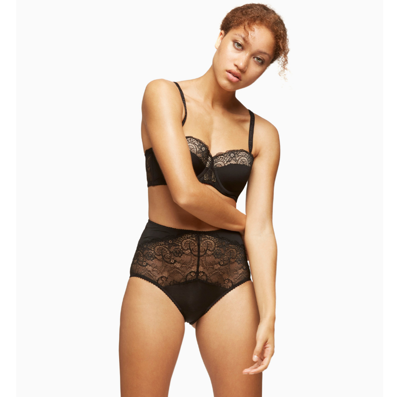 Longline Strapless Padded Lace Bra Escape Black | Blush Lingerie